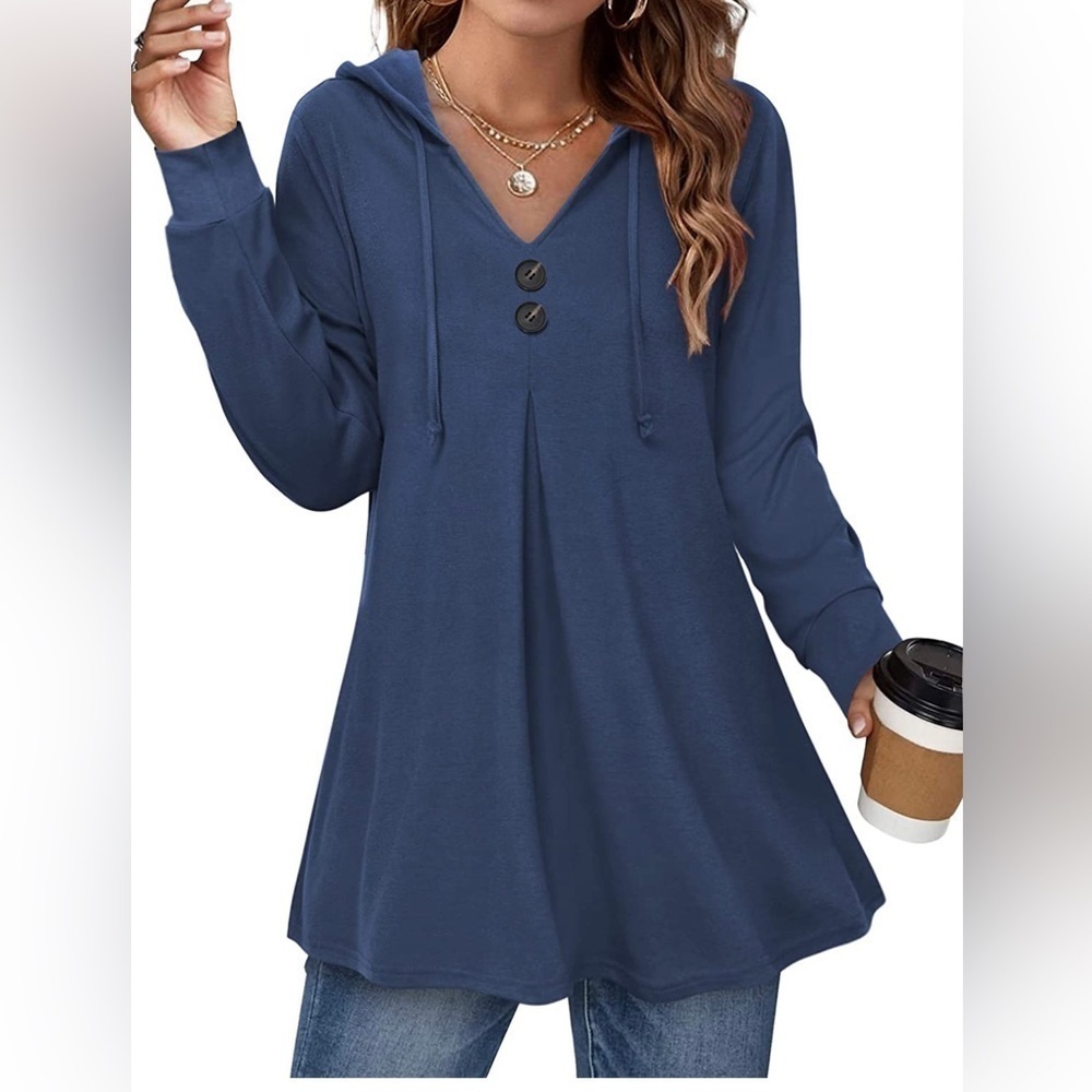 Lotusmile Hooded Tunic Top size L